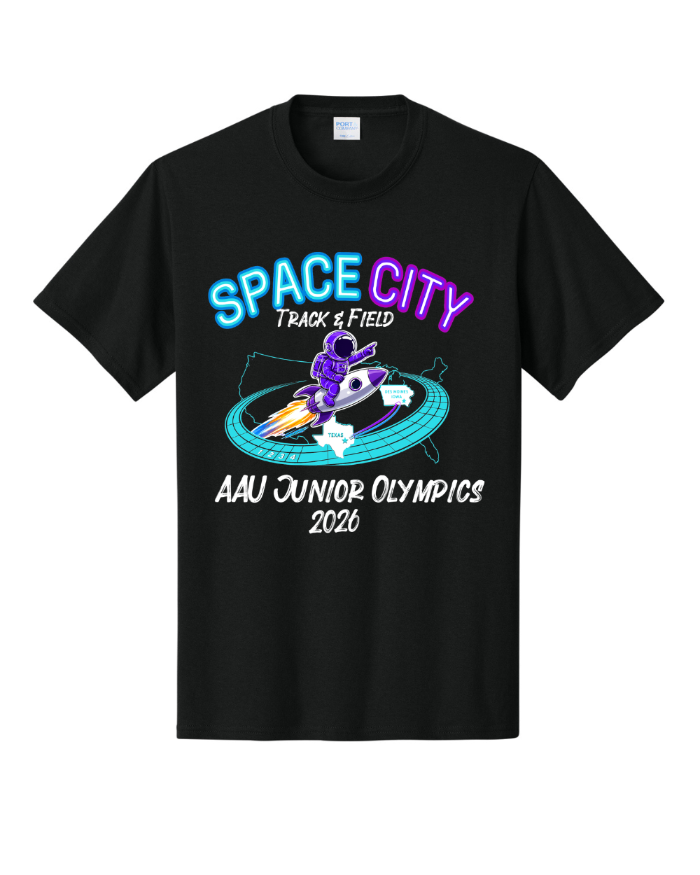 Space City Track & Field Space City Track & Field- 2026 AAU JO Cotton Tee  - Black