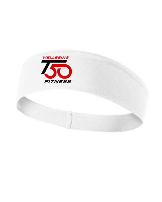 T50 Fitness- Logo Headbands - white