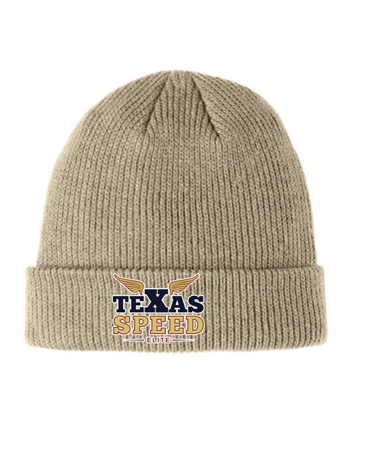 Texas Speed Elite- Embroidered Logo Beanie- Khaki