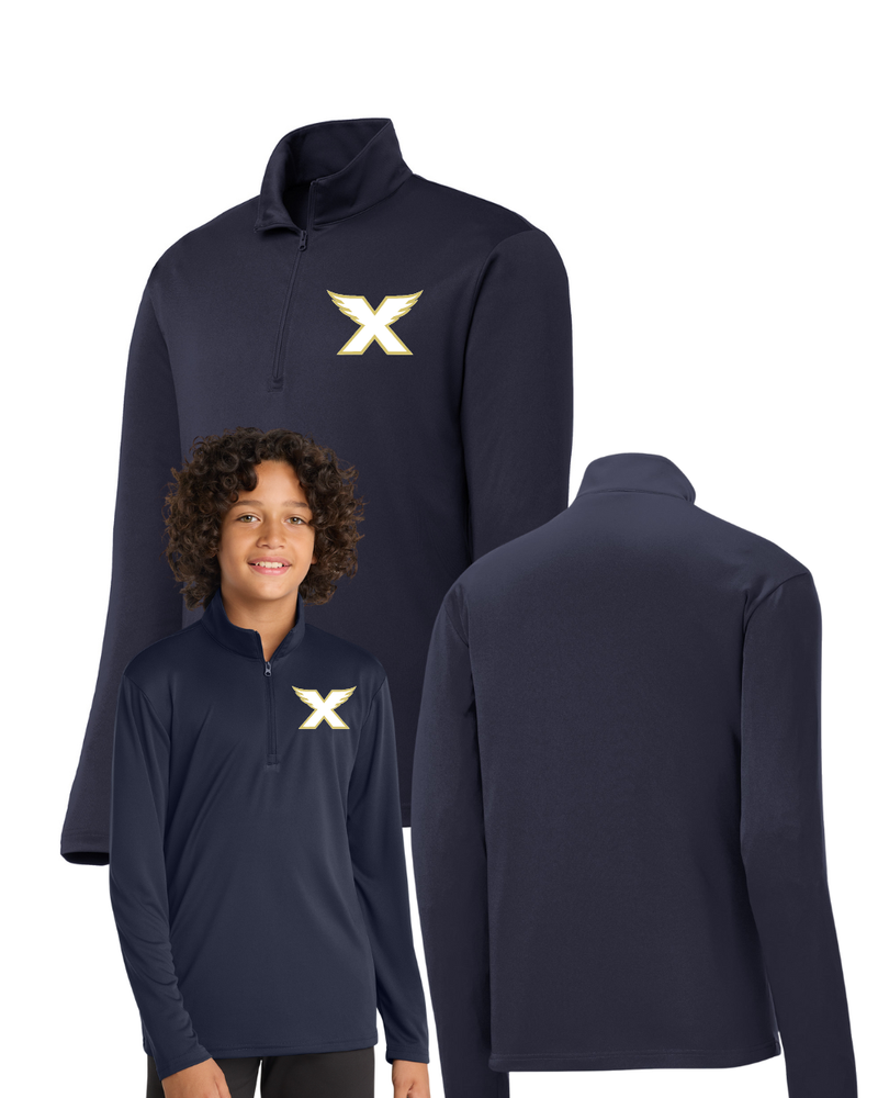 X Logo Embroidered Quarter Zip Pullover