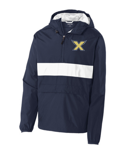 Texas Speed Elite-  Embroidered Pullover Rain Jacket- Navy