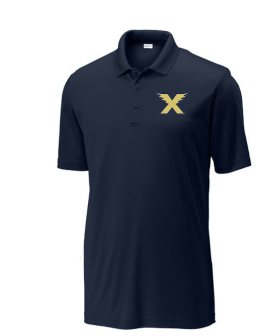 Texas Speed Elite-  Embroidered X Logo Performance Polo -Navy