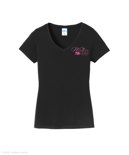 The Women's Guild- Ladies Vneck Cotton Tee - Jet Black