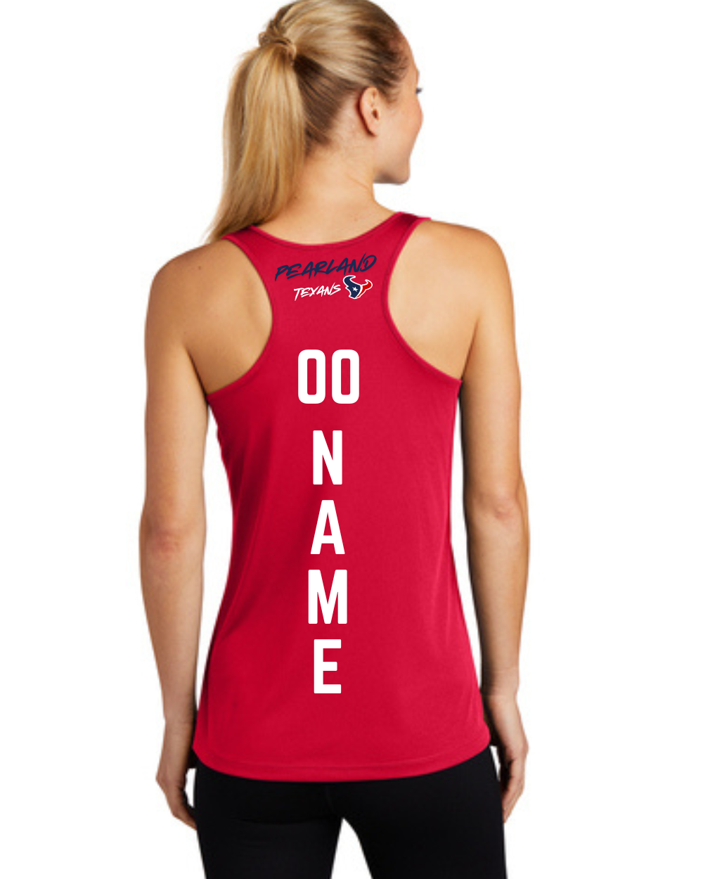 Pearland Texans -They Not Like Us- Ladies Racerback Tanktop-Red