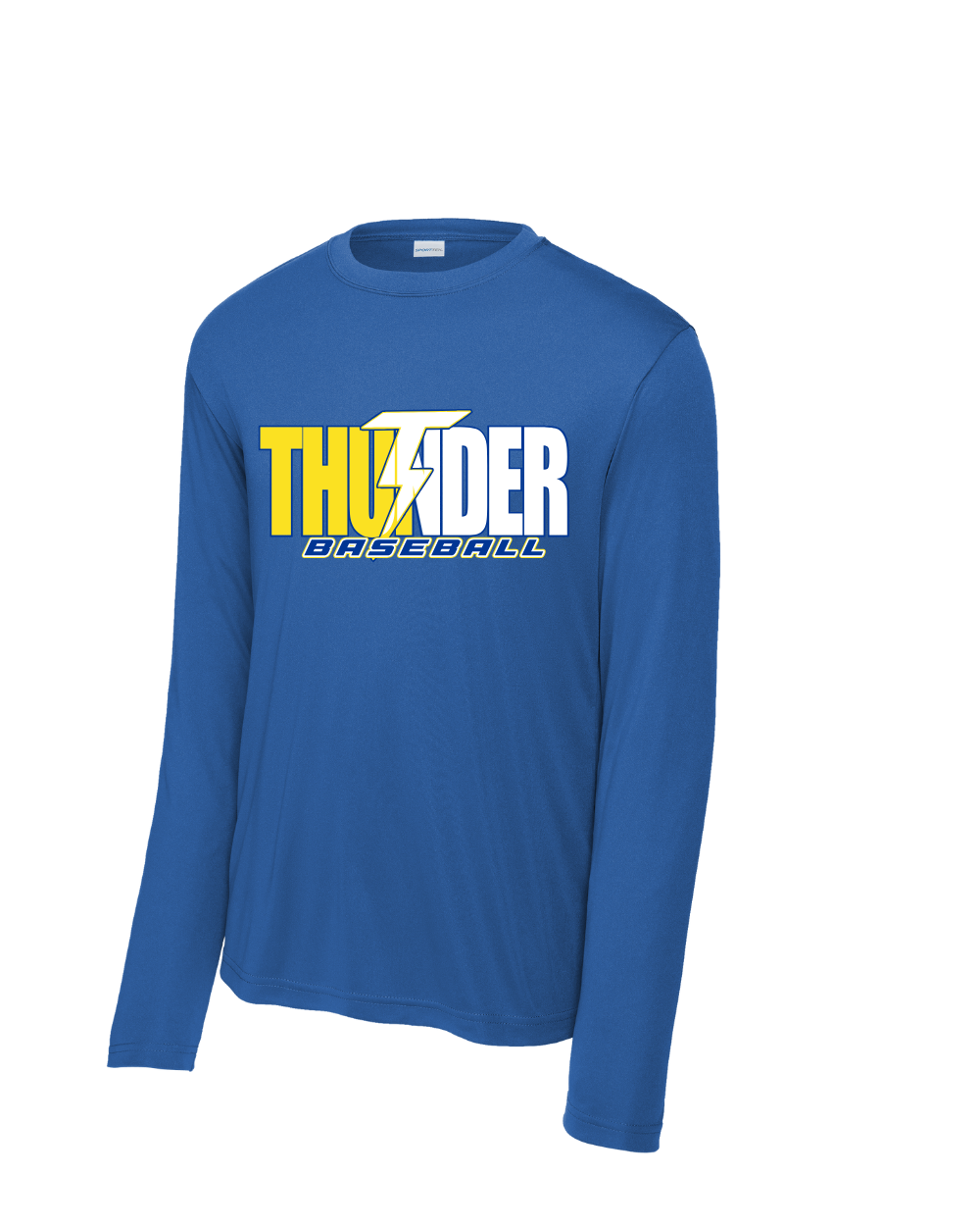 Thunder Baseball-Split Thunder Baseball Long Sleeve Performance Tee