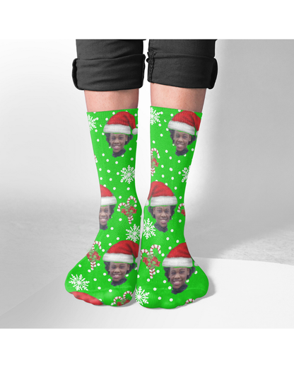 Christmas Photo Socks- Green