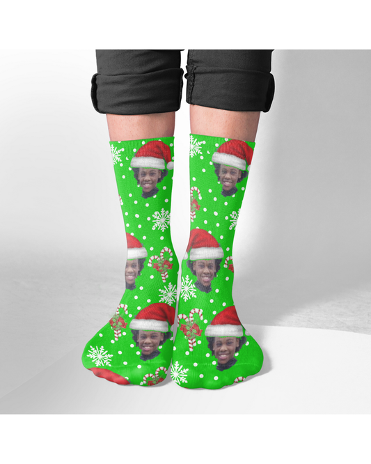 Christmas Photo Socks- Green