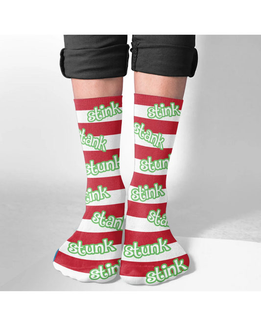 custom grinch themed  socks