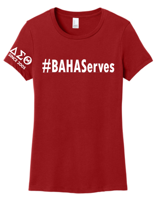 Bay Area Houston Alumnae -  BAHA Serves Ladies Cotton Tee