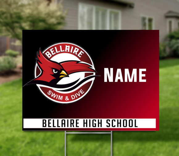 Bellaire HS  - Swim and Dive Yard Sign