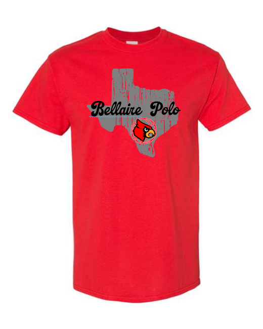 Bellaire Cardinals Water PoloTee- Bellaire Polo - Red Tee