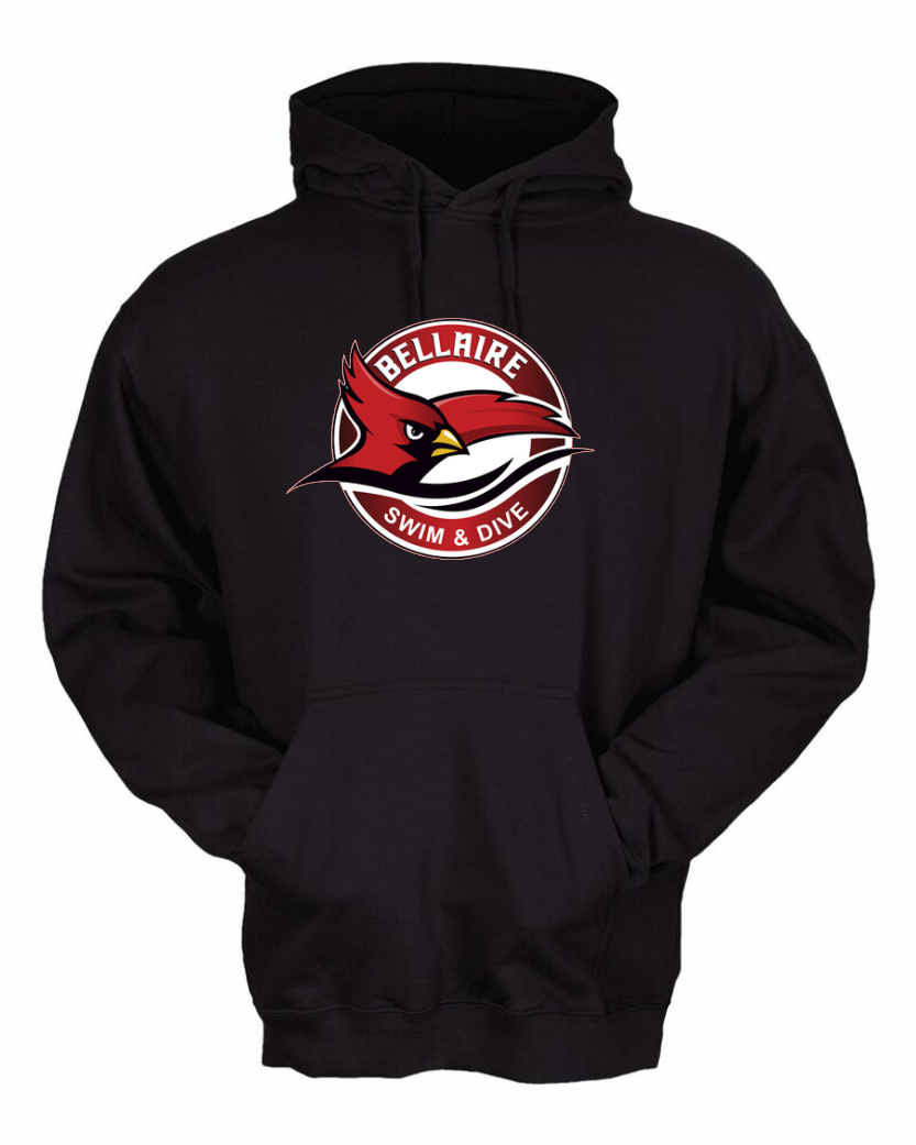 Bellaire Cardinals- Swim & Dive Hoodie- Black