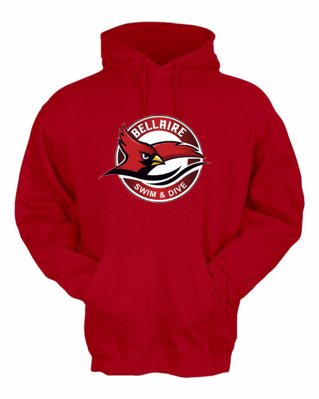 Bellaire Cardinals- Swim & Dive Hoodie- Red