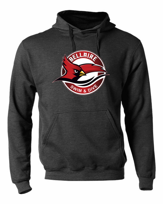 Bellaire Cardinals- Swim & Dive Hoodie- Heather Grey