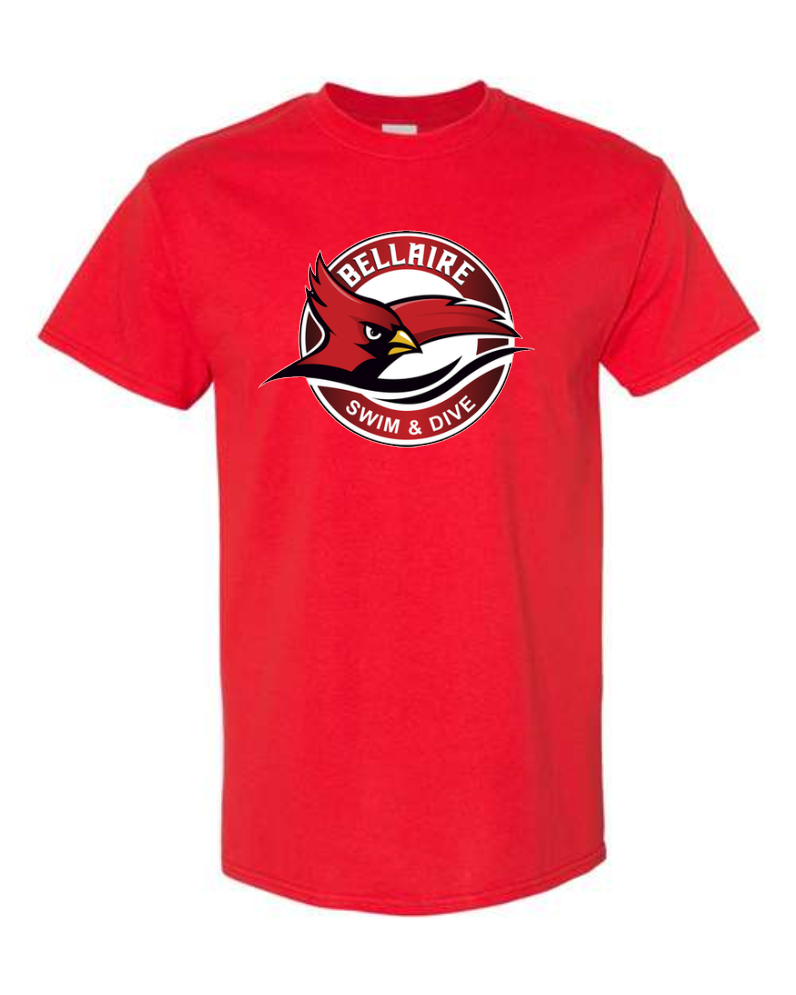 Bellaire Cardinals Swim & Dive  Cotton Tee- Red