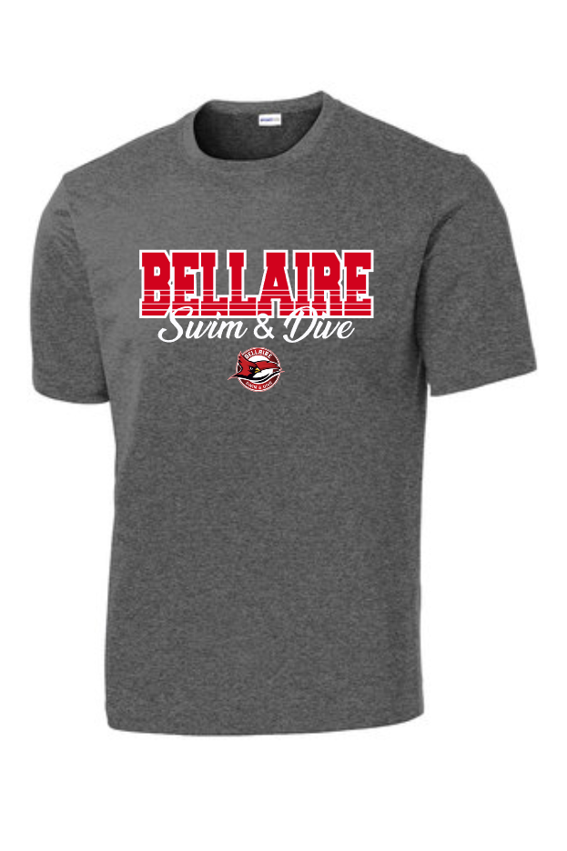 Bellaire Swim & Dive-Dark Heather Grey  Performance Tee