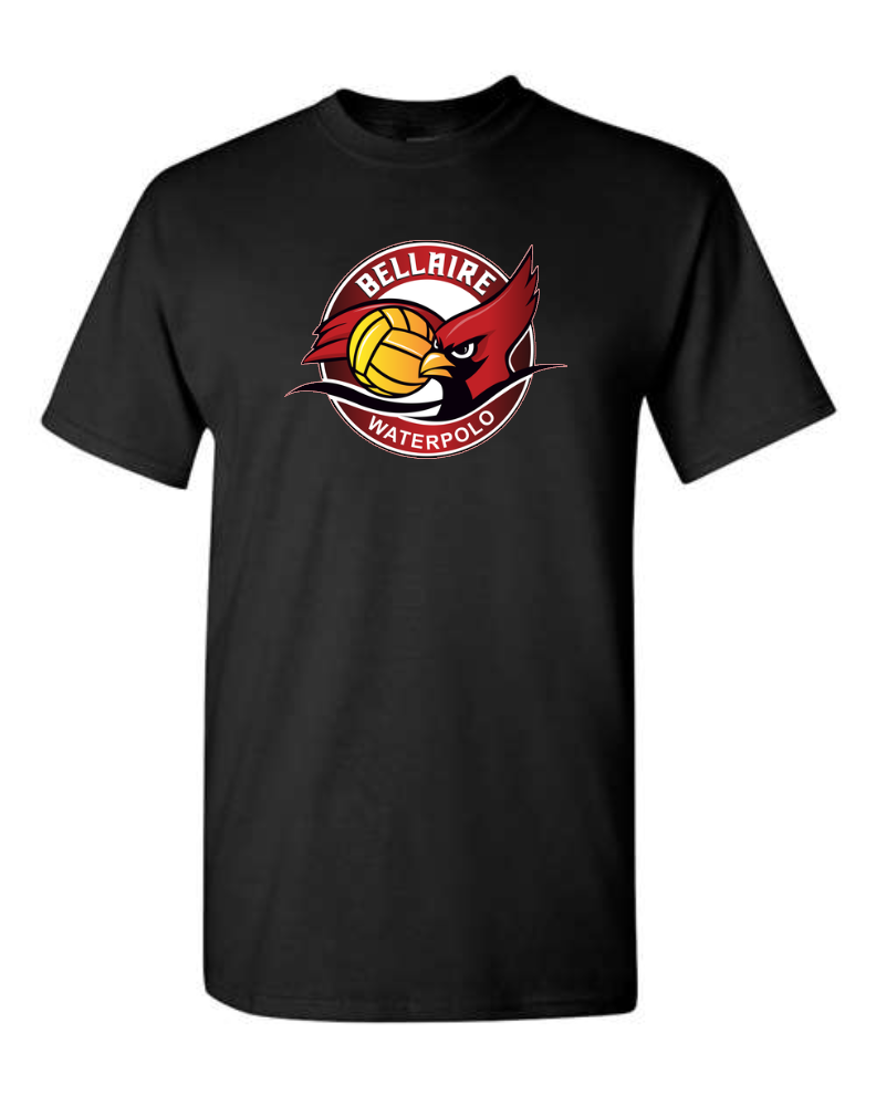 Bellaire Cardinals Water Polo  Cotton Tee- Black