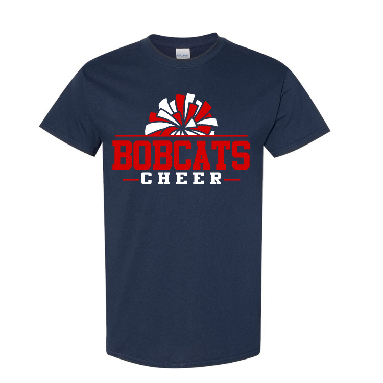 Berry Miller Cheer- Bobcats Cheer 2024 Cotton Tee- Navy