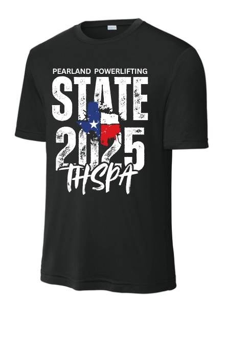 Pearland Powerlifting-Boys State Performance Tee- Black
