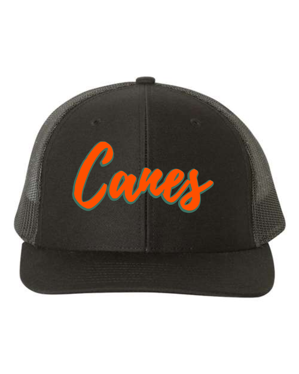 Pearland Hurricanes - Canes 3D Script -Low Profile Mesh Snapback Trucker Hat