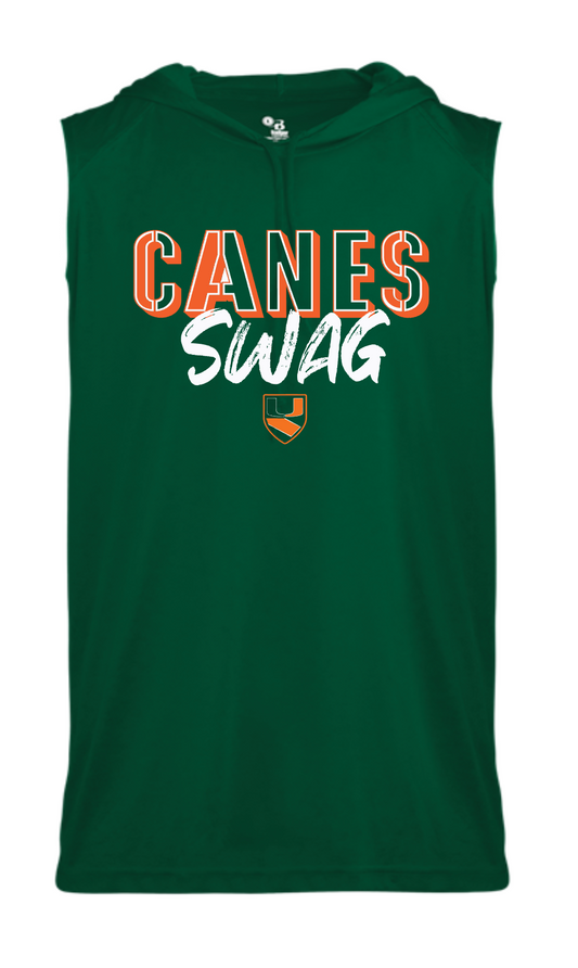 Pearland Canes- Canes Swag- Green Sleeveless Hoodie Performance Tee