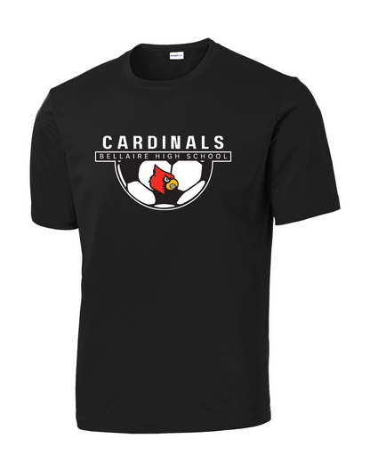 Bellaire Cardinals Soccer-Half Ball - Black  Performance Tee