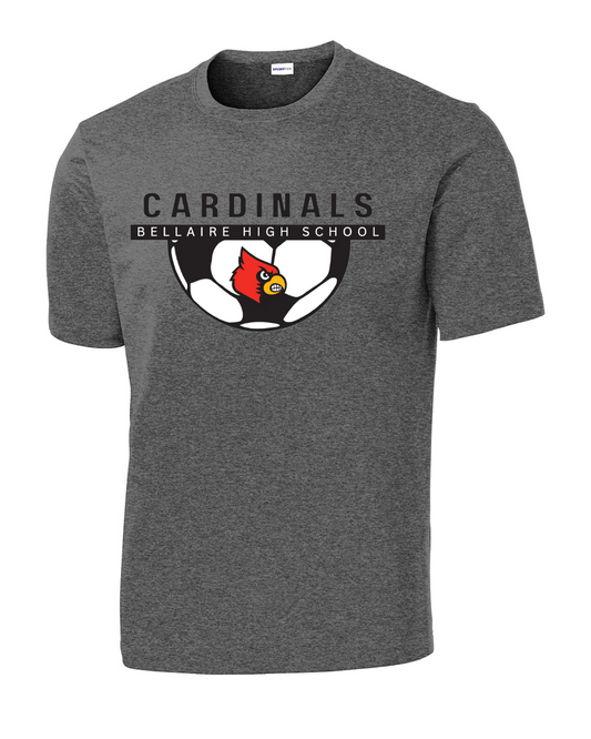 Bellaire Cardinals Soccer-Half Ball - Heather Grey  Performance Tee