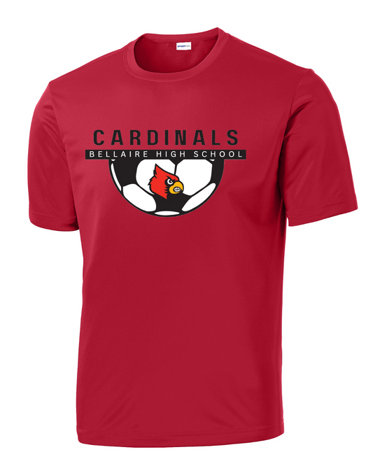 Bellaire Cardinals Soccer-Half Ball - Red Performance Tee