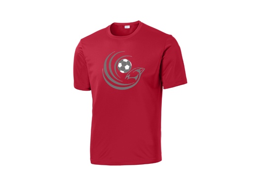 Bellaire Cardinals Soccer Grey Cardinal-Red Performance Tee