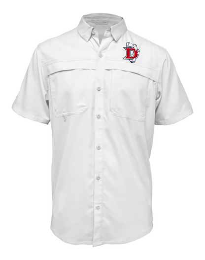 Dawson HS- D Claw Logo Fishing Shirt- White