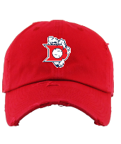 Dawson Baseball Distressed Dad Hat- Red