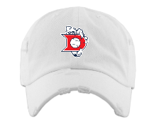 Dawson Baseball Distressed Dad Hat-White