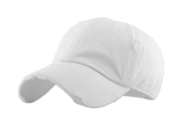 Dawson Baseball Distressed Dad Hat-White