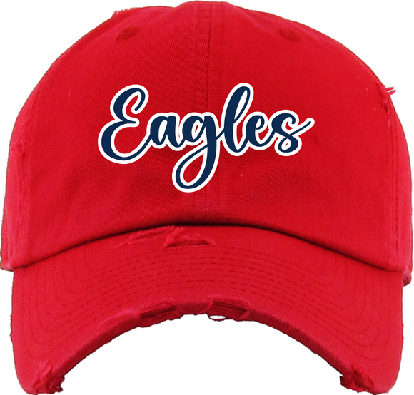 Dawson Eagles- Red Distressed Dad Hat- Eagles
