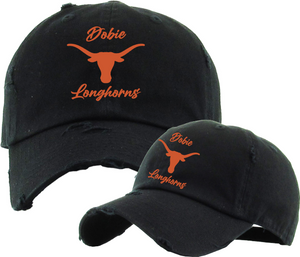 Dobie Longhorns - Black Distressed Dad Hat
