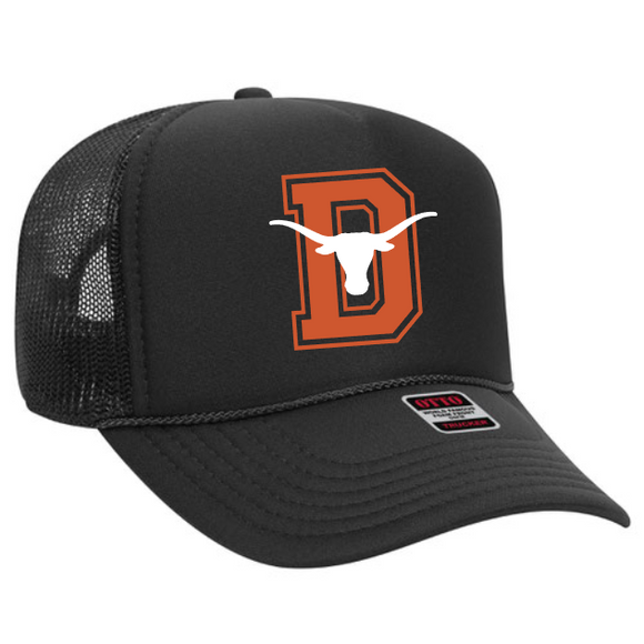 Dobie Longhorns - Black Foam Trucker Hat