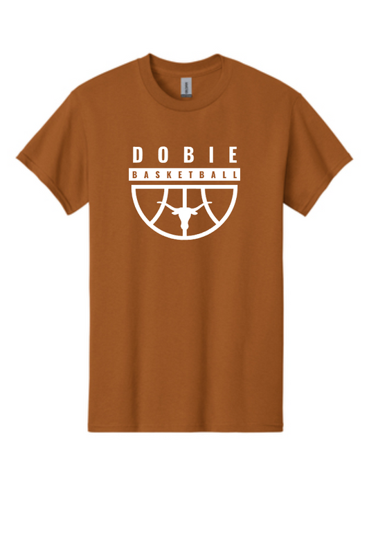 Dobie Basketball- Dobie Half Basketball Short Sleeve Cotton Tee- Orange