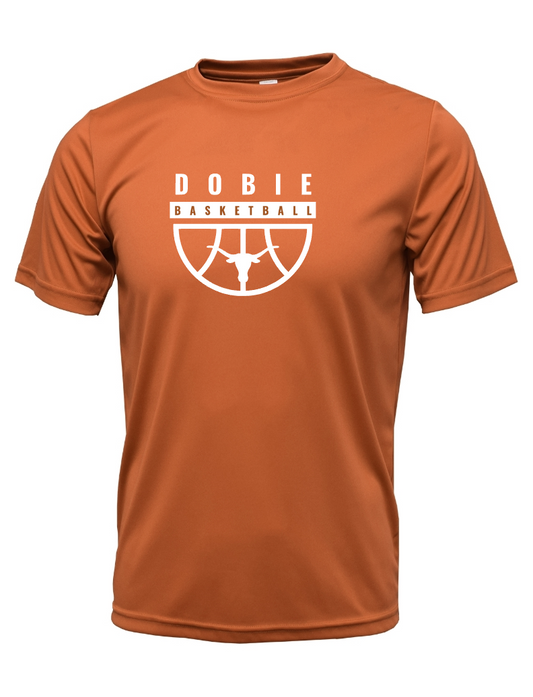 Dobie Basketball- Dobie Half Basketball Short Sleeve Performance Tee- Orange
