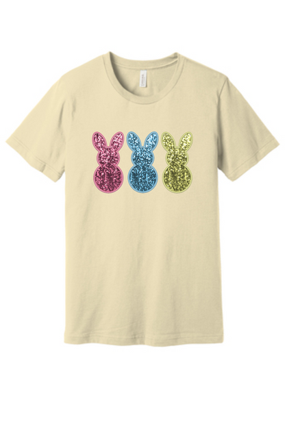 Graphic Tee- Easter Bunny Faux Sequins
