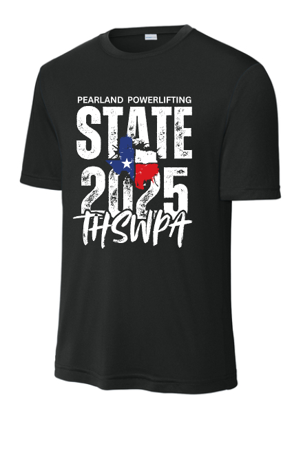 Pearland Powerlifting-Girls State Performance Tee- Black