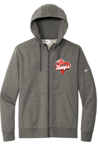 Houston Hoops Fill Zip Nike Hoodie- Grey