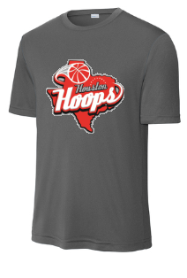 Houston Hoops Performance Tee- Grey