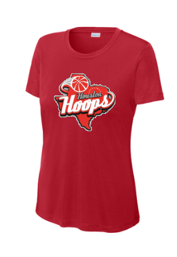 Houston Hoops Ladies Performance Tee- Red