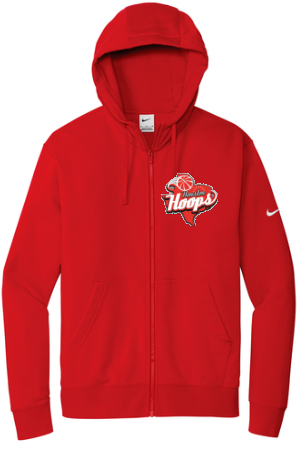 Houston Hoops Fill Zip Nike Hoodie- Red