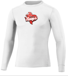 Houston Hoops Compression Long-Sleeve Shirt- White