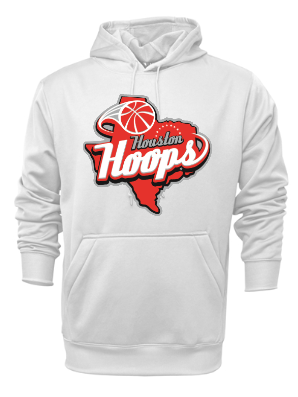 Houston Hoops Performance Hoodie- White