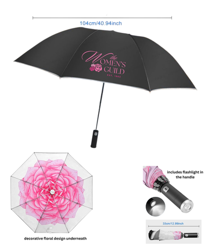 The Women's Guild- Black/ Flower Umbrella
