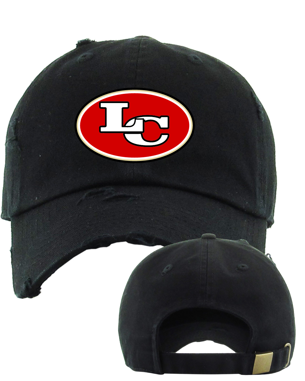 League City 49ers-Embroidered Logo Distressed Hat- Black