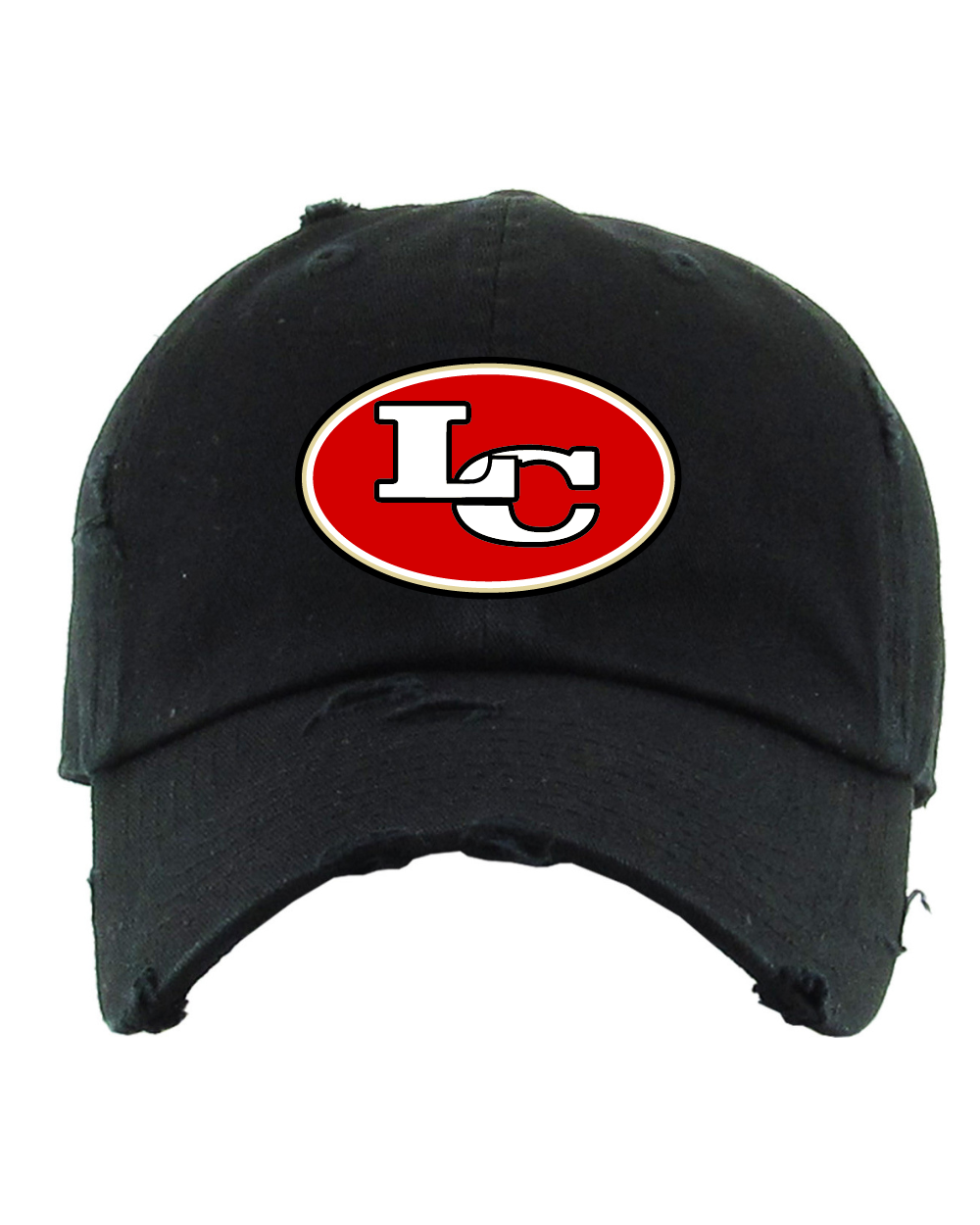 League City 49ers-Embroidered Logo Distressed Hat- Black