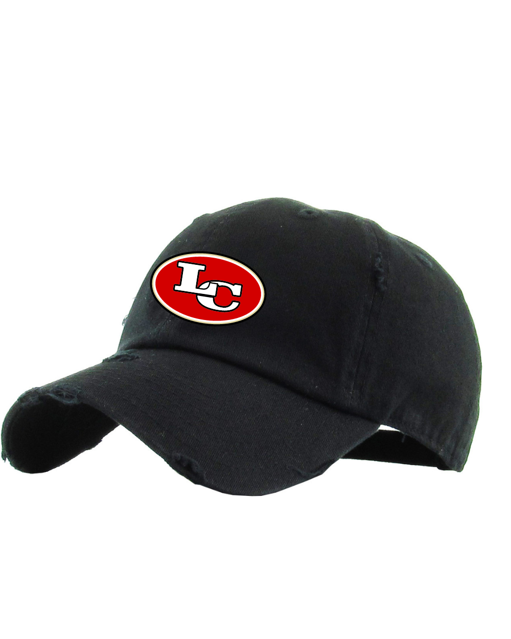 League City 49ers-Embroidered Logo Distressed Hat- Black